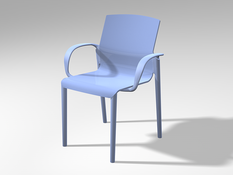 Chair Bend with armrests front side view