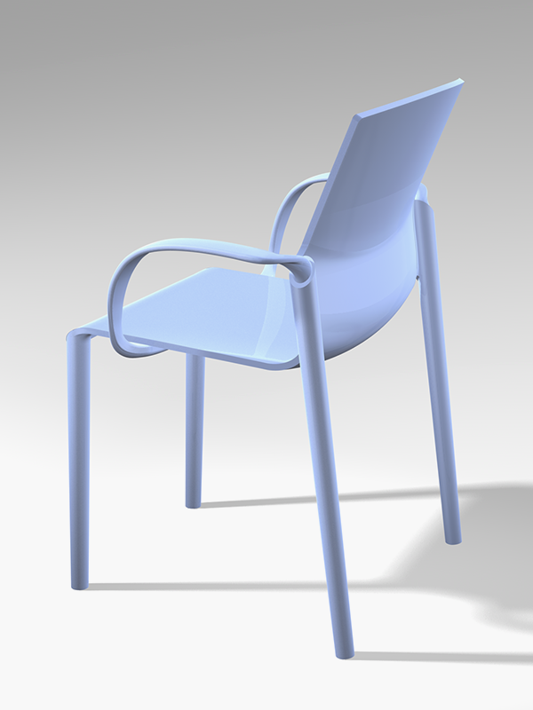 Chair Bend with armrests back side view