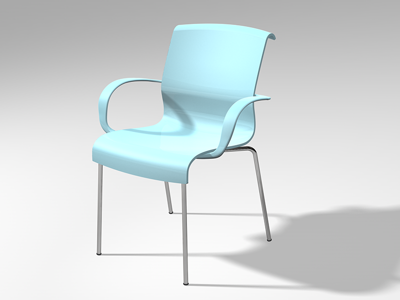 Chair cover with armrests front side view