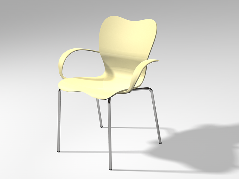Chair Leaf with armrests front side view