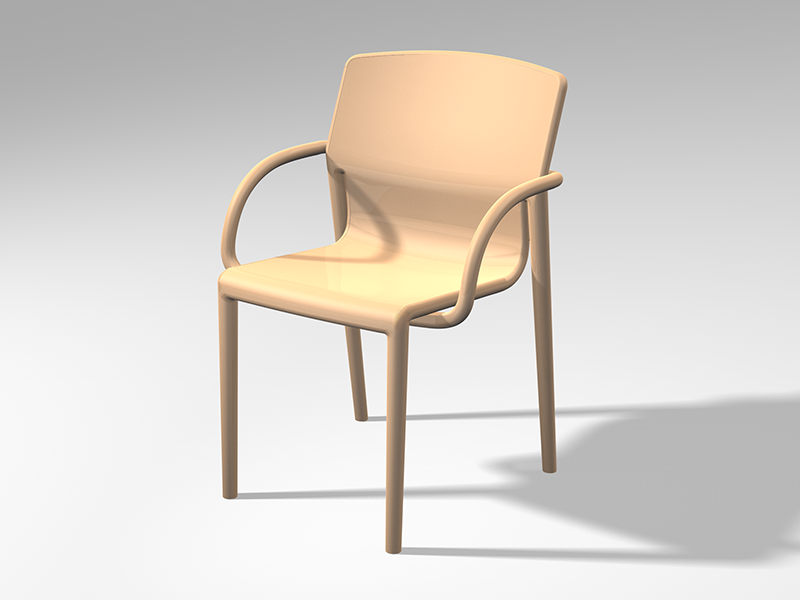 Chair Leap with armrests front side view
