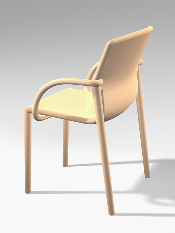Chair Leap with armrests back side view